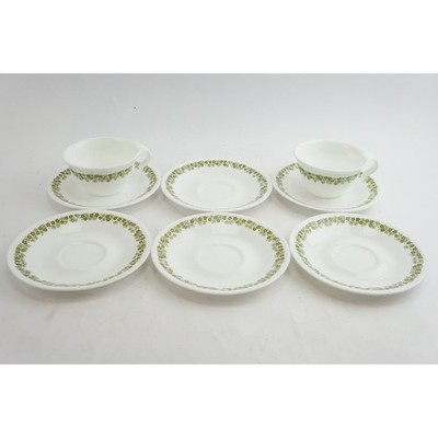 Corning Corelle Tea Cup & Saucer 8pc Set Crazy Daisy Spring Blossom VGC