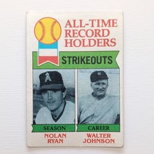 Topps 1979 All-Time Record Holders #417 Nolan Ryan Walter Johnson Baseball MLB