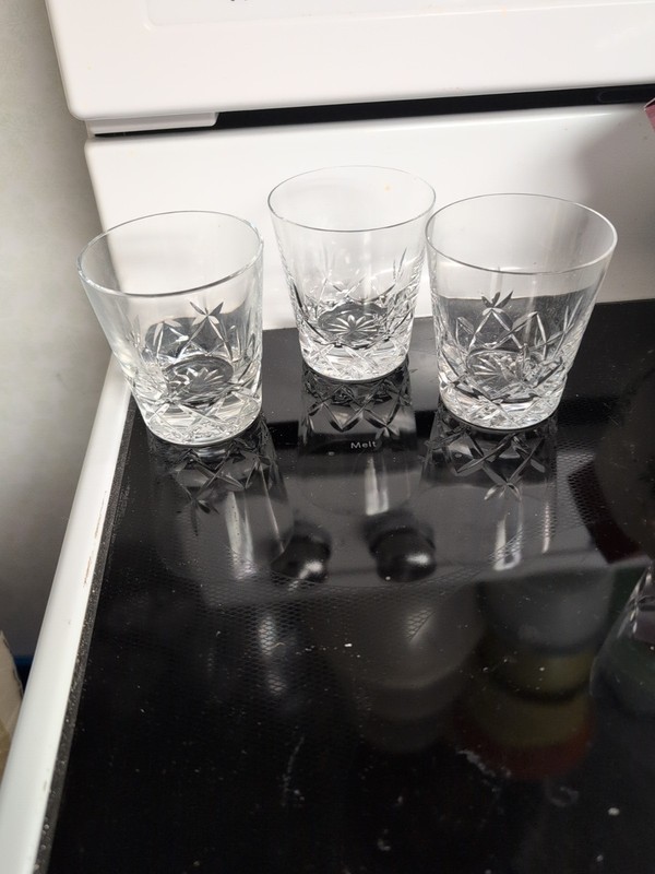 3 Lenox Charleston Double Old Fashioned Glasses Whiskey Rocks Lead Crystal 4 In