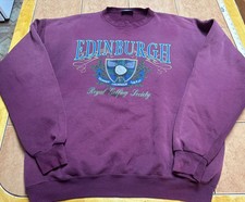 VTG Van Heusen Edinburgh Golf Sweatshirt Sz XL Red Faded Distressed USA Made