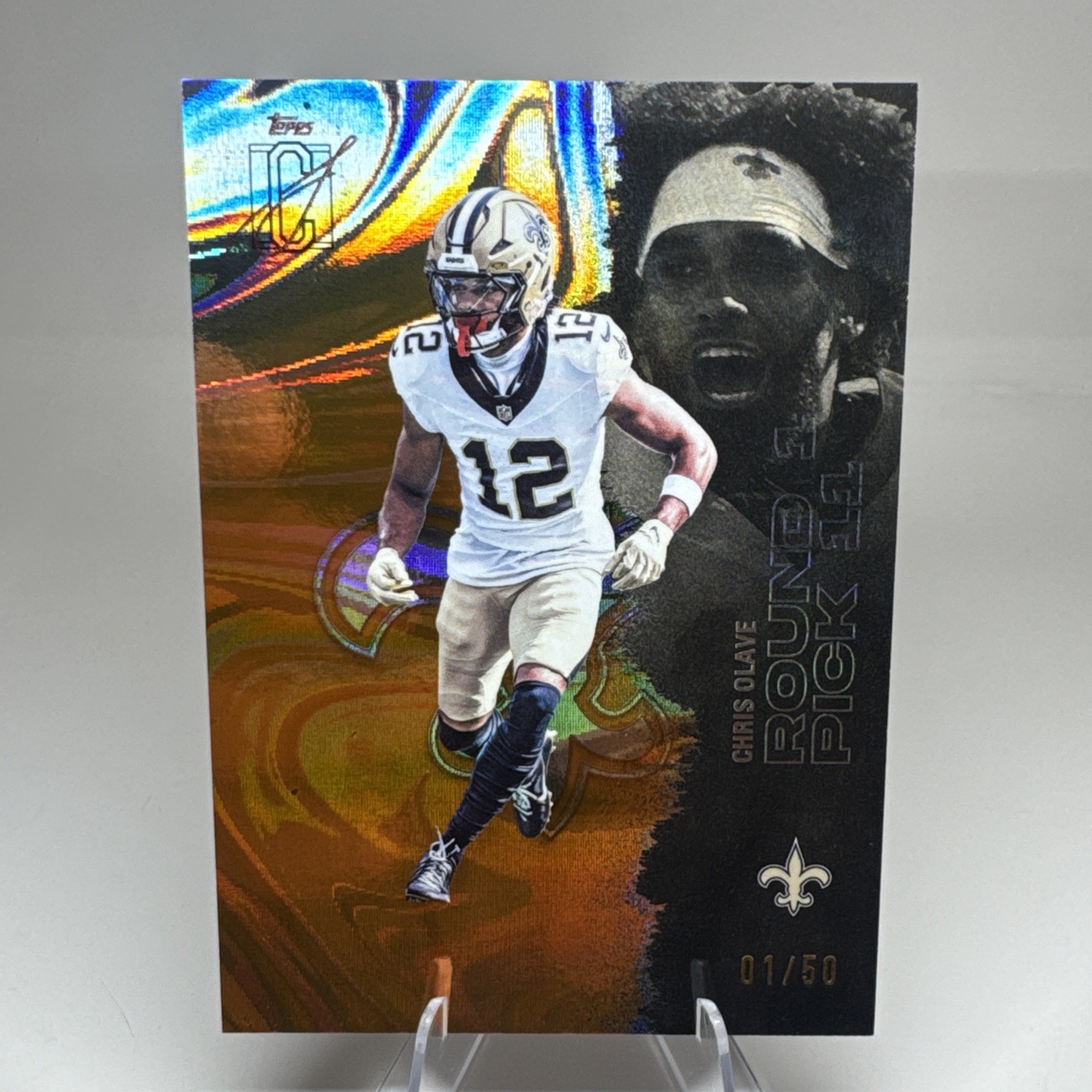 2025-26 Topps Signature Class Orange Lava Chris Olave #39 1/50 Saints 
