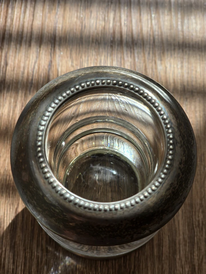 DE COLECCIÓN FRANK M. WHITING PLATA ESTERLINA Y VIDRIO SOPORTE PARA PALILLOS DE DIENTES 3 1/4” DE ALTO Foto 2 de 2