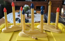 Vintage Noma Christmas 3 Light Candolier Wax Melt In Original Boxes Lot Of 3