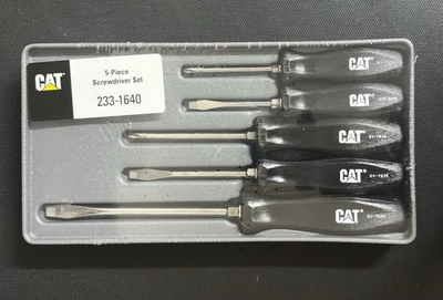 #ad Cat Snap On 5 Piece Black Hard Handle Screwdriver Set w Tray USA NEW $108.98