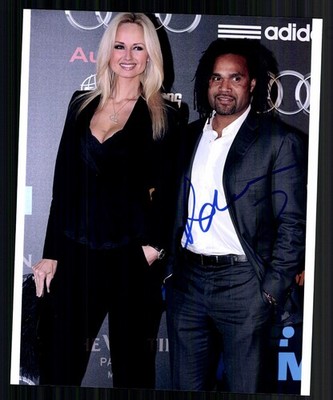 Adriana Sklenaníkova und Christian Karembeu Groß Foto Orig Sign Model # G 47713