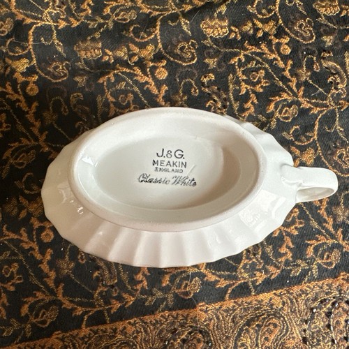 De colección - 8" Alfred Meakin Ltd. Inglaterra Gravy Boat, Blanco Real Semi Porcelana - Imagen 4 de 4