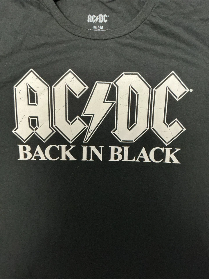 AC/DC Back In Black Angus Young Classic Rock  New Black T-shirt Size:Medium - Image 2 of 4