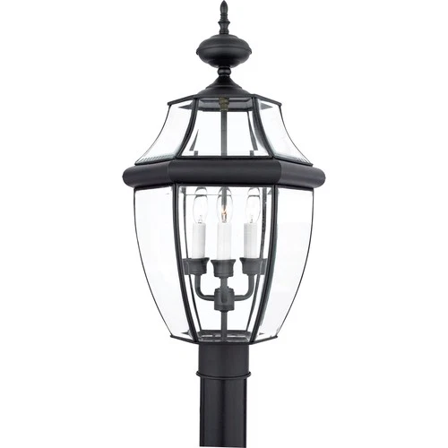 Newbury - 3 Light Large Post Lantern-Mystic Black Finish Outdoor Lantern Quoizel - Picture 4 of 7