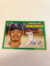 2025 Topps Archives Norichika Aoki #56FFA-NA Autograph Green Foil 26/99 Royals