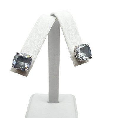 Kate Spade Cubic Zirconia Solitaire Earrings Cushion Cut Light Icy Blue Stud