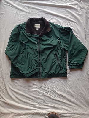 Eddie Bauer Men s Green W/ Black Fleece Nylon Lined Polartec Zip Jacket Size XL 