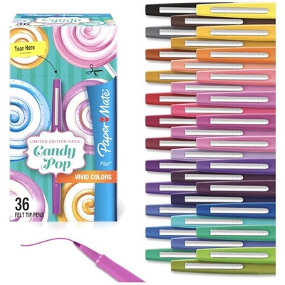Long-Lasting Flair Pens, 36 Assorted Colors