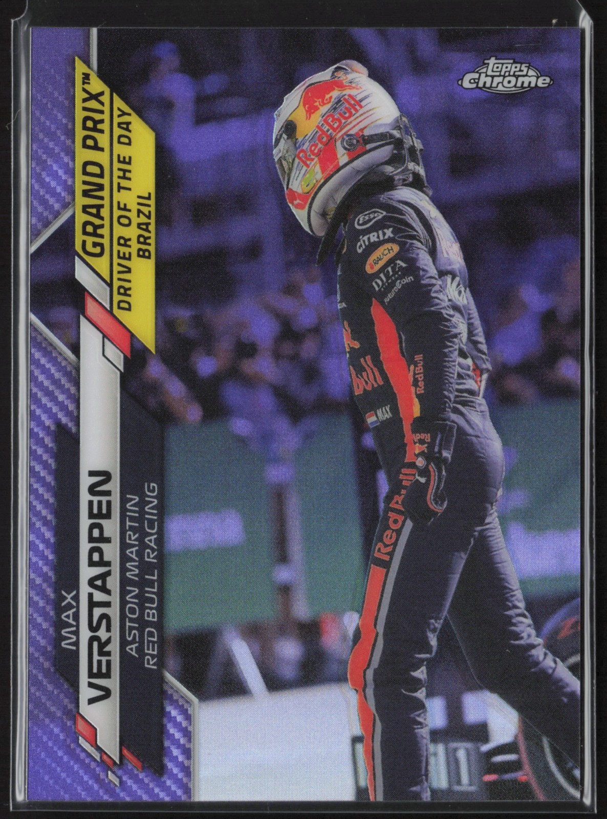 Max Verstappen 2020 Topps Chrome Formula 1 Purple Refractor /399 #173 Rookie RC