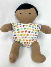 Lovevery Plush Doll Baby Black Hair Polka Dot Clothes Dark Skin Tone