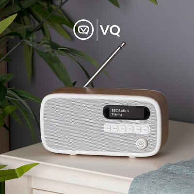DAB/DAB+ FM Radio Tragbar,Stereo-Lautsprecher, LCD Bildschirm,Eiche