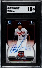 SGC 10 OMARI DANIEL AUTO 1st 2023 Bowman Chrome Rookie RC GEM MINT Twins