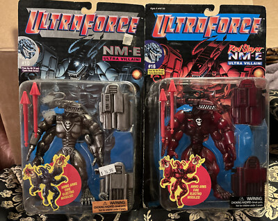 UltraForce NM-E Action Figure Lot Of 2 MN-E, And Red Slayer Galoob 1995