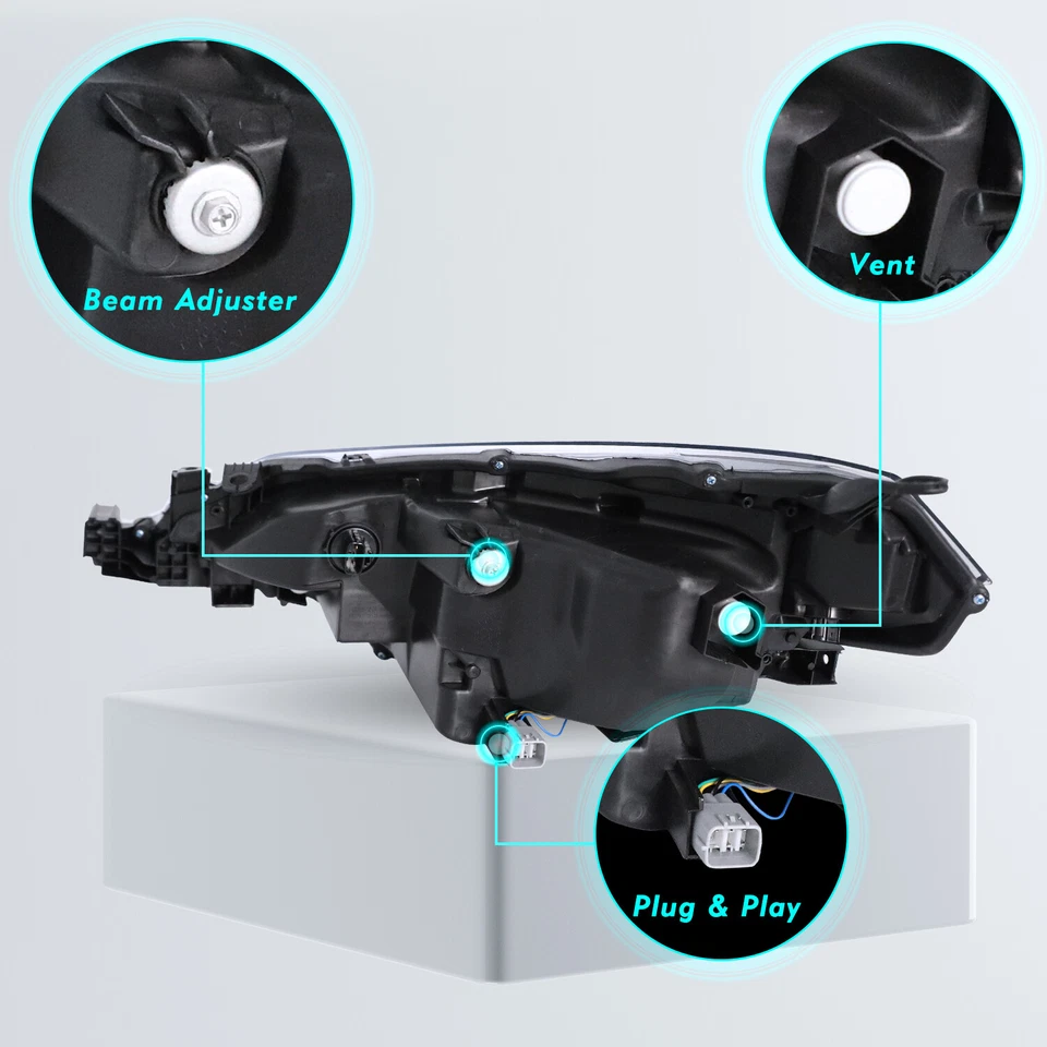 Compatível com 2017 2018 2019 Toyota Corolla L LE LE Eco Faróis Faróis Esquerda+Direita - Imagem 4 de 4