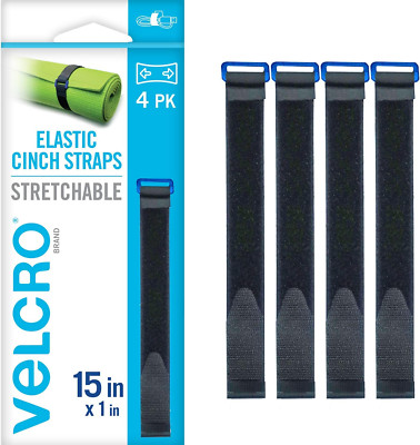 VEL-30792-AMS 15 Inch Elastic Straps 4 Pack | Stretchable and Adjustable for Snu
