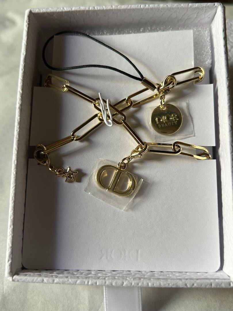 Christian Dior strap with charm & star pin badge set novelty
