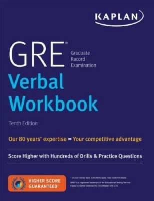 GRE Verbal Workbook: Score Higher with Hundreds of Drills & Practice Ques - GOOD