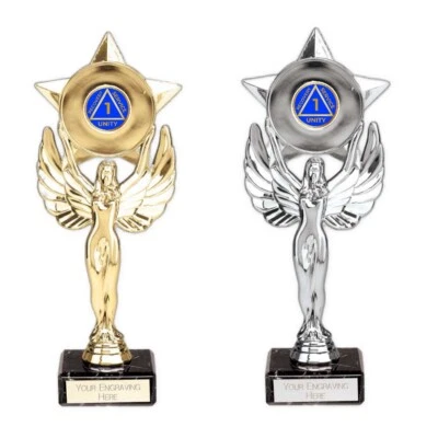 SMARTBADGE 1 Jahr Sober Award Victory Star 213 mm Trophäe graviert kostenlos
