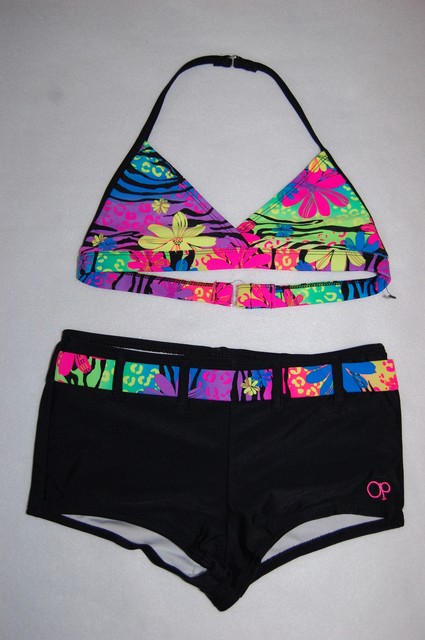 lime green two piece swimsuit