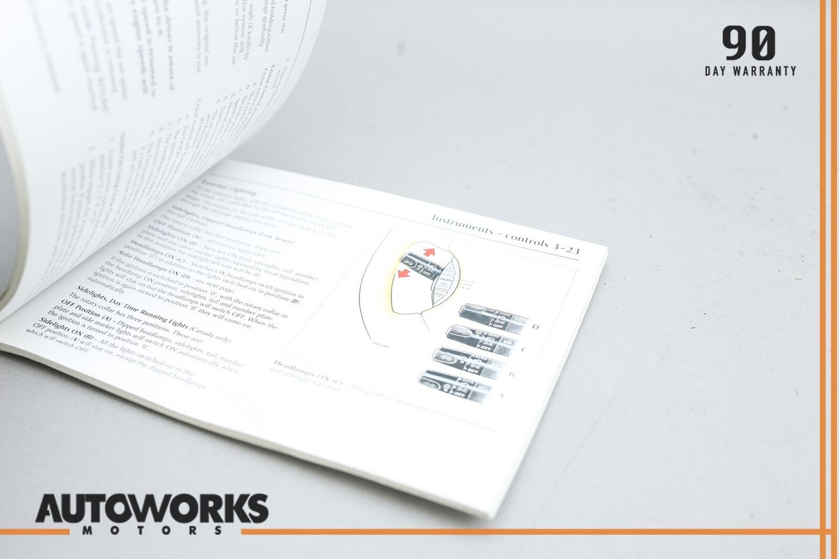 2000 Jaguar XJ8 X308 Drivers Handbook Hand Book Booklet Radio Code