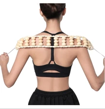  Wood Back Massage Roller Rope Tools For Neck Leg Back Pain Relief