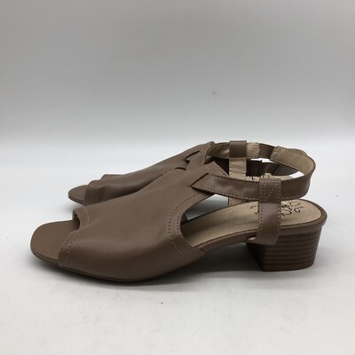 Life Stride Slingback Heels Soft System Comfort Taupe Size 6.5 M