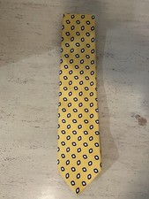 BROOKS BROTHERS MAKERS Hand Made in USA Printed Silk Tie Yellow (Multi)
