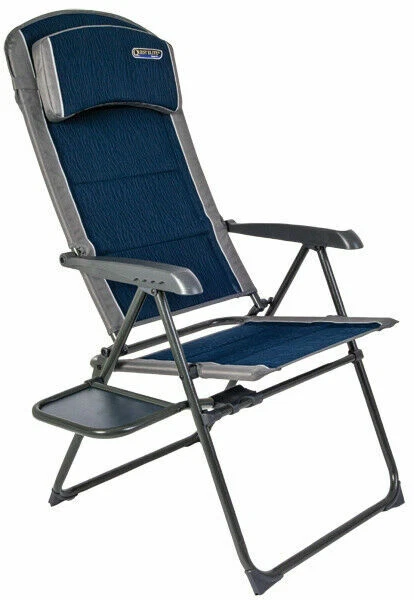 Quest Ragley (F1301) Pro Recline Chair with Side Table for Camping - Blue