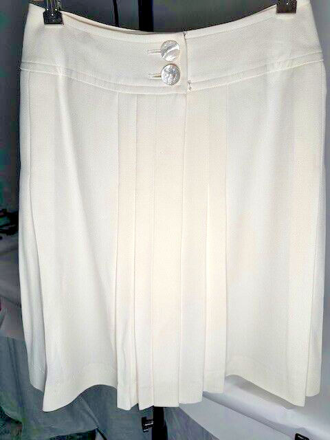 YVES SAINT LAURENT Rive Gauche gonna plissettata avvolgente vintage CREMA taglia FR 38