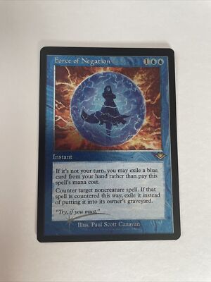 MTG Force of Negation LP Modern Horizons (Retro Border MTG Force of Negation LP Modern Horizons (Retro Border