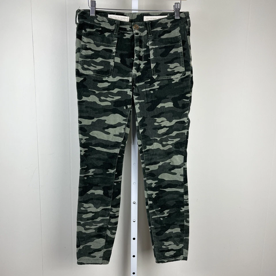 Anthropologie Pilcro Camo Corduroy Skinny Pants High Rise Womens Size 27 - Image 2 of 4