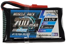 NEW NHX Muscle Pack 1S 3.7V 700mAh 30C Lipo Battery with JST Connector