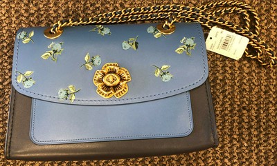 coach blue floral bag