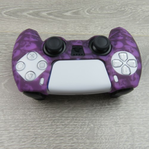 Fits PS5 Controller Silicone Purple Skulls Grip + (8) Multi Analog Thumb Caps - Picture 8 of 10