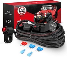 Nilight Wiring Harness Kit Nylon 16 AWG 1 Lead 12V Motorcycle Handlebar Switch