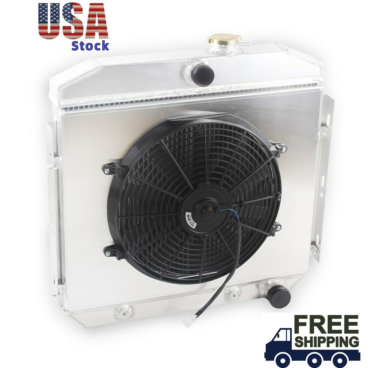 3-Row Aluminum Downflow Radiator For 1955-1957 Chevy Bel Air / Nomad / 150 / 210 / Del Ray – 5056