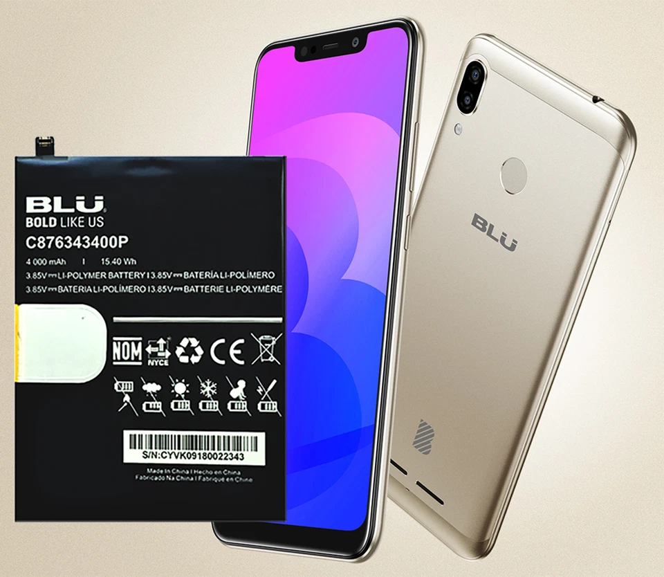 Batería BLU Vivo XL4 V0350ww Original OEM BLU C876343400P 4000mAh 15.4Wh Foto 2 de 4