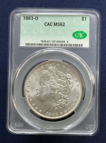 1883-O Morgan Silver $1 Dollar Coin CACG MS 62 CAC