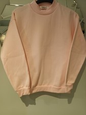 Womens Plain Pink Sweatshirt Size L