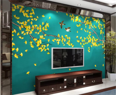 3D Yellow Branch Bird ZHUA8222 Wallpaper Wall Murals Removable Self-adhesive Ann