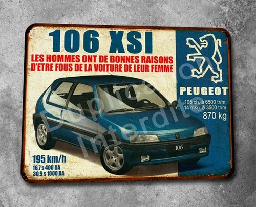 Grande plaque métal PEUGEOT 205 GTI