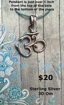 Massiver Sterling Silber 925 Medium Om Anhänger Charm 1,00 $ Versand!