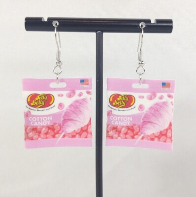 Hook Drop Dangle Pierced Earrings Jelly Belly Jelly Beans Cotton Candy Jewelry 