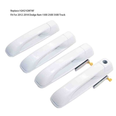4PCS White Door Handles Fit For 2012 2013 2014-2018 Dodge Ram 1500 2500 3500