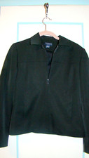 Ann Taylor Black Stretch Zip Cropped Jacket Size 2 Petite cool casual