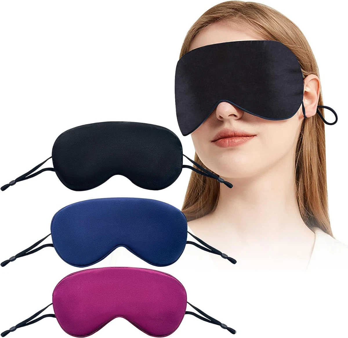 100% Silk Sleep Mask with Compact Travel Pouch and Luxury Gift